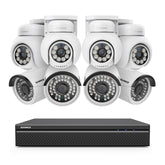8 Channel 4K PoE Security Camera System for Home & Business, 8MP Bullet & PT Turret IP Cameras, AI Person/Vehicle Detection, Two-Way Audio